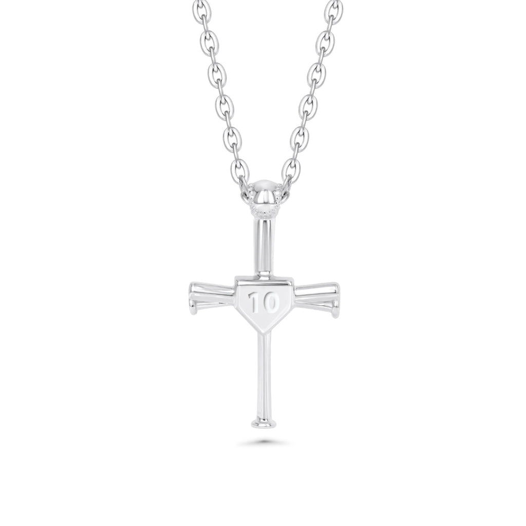 2.0 Custom Number Baseball Bat Cross Necklace