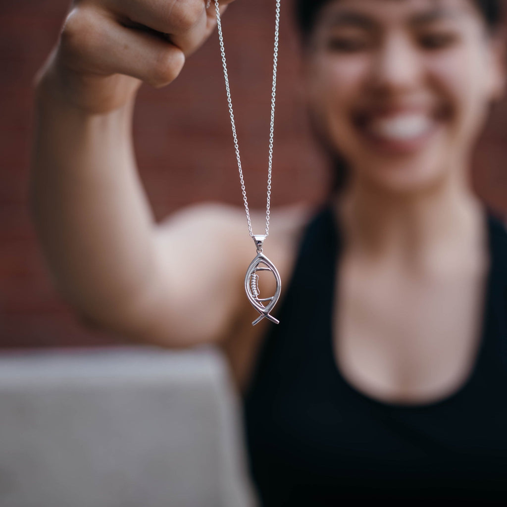 Christian Ichthys Football Necklace