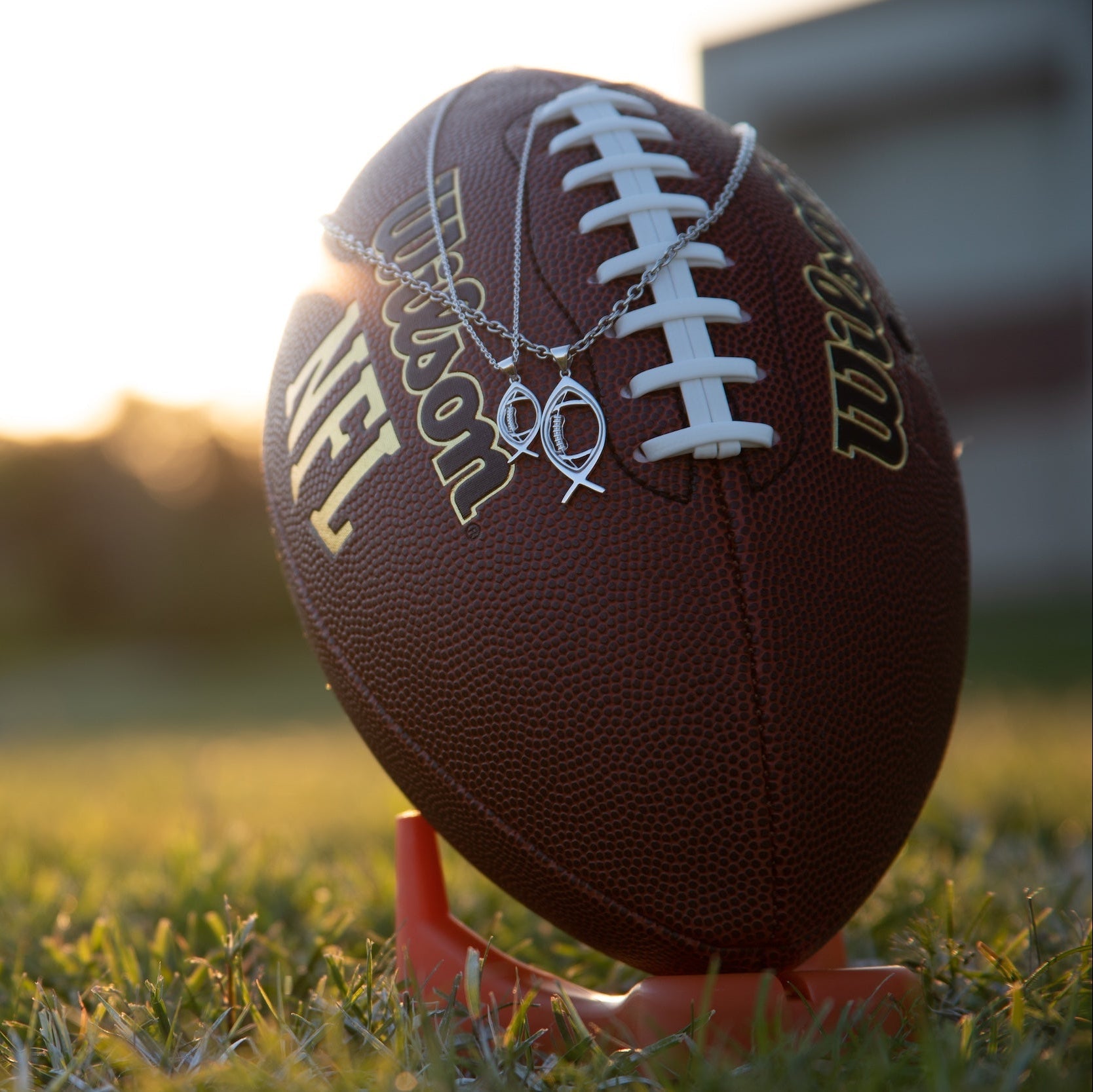 Christian Ichthys Football Necklace