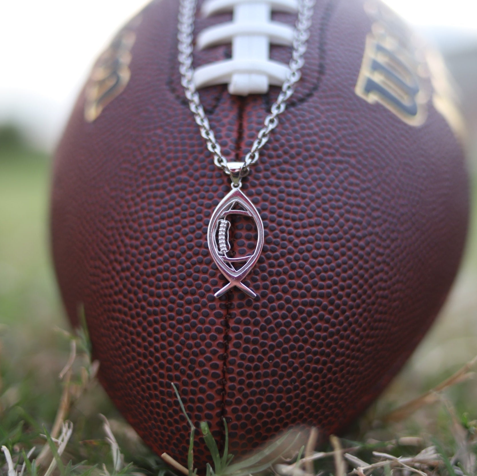 Christian Ichthys Football Necklace