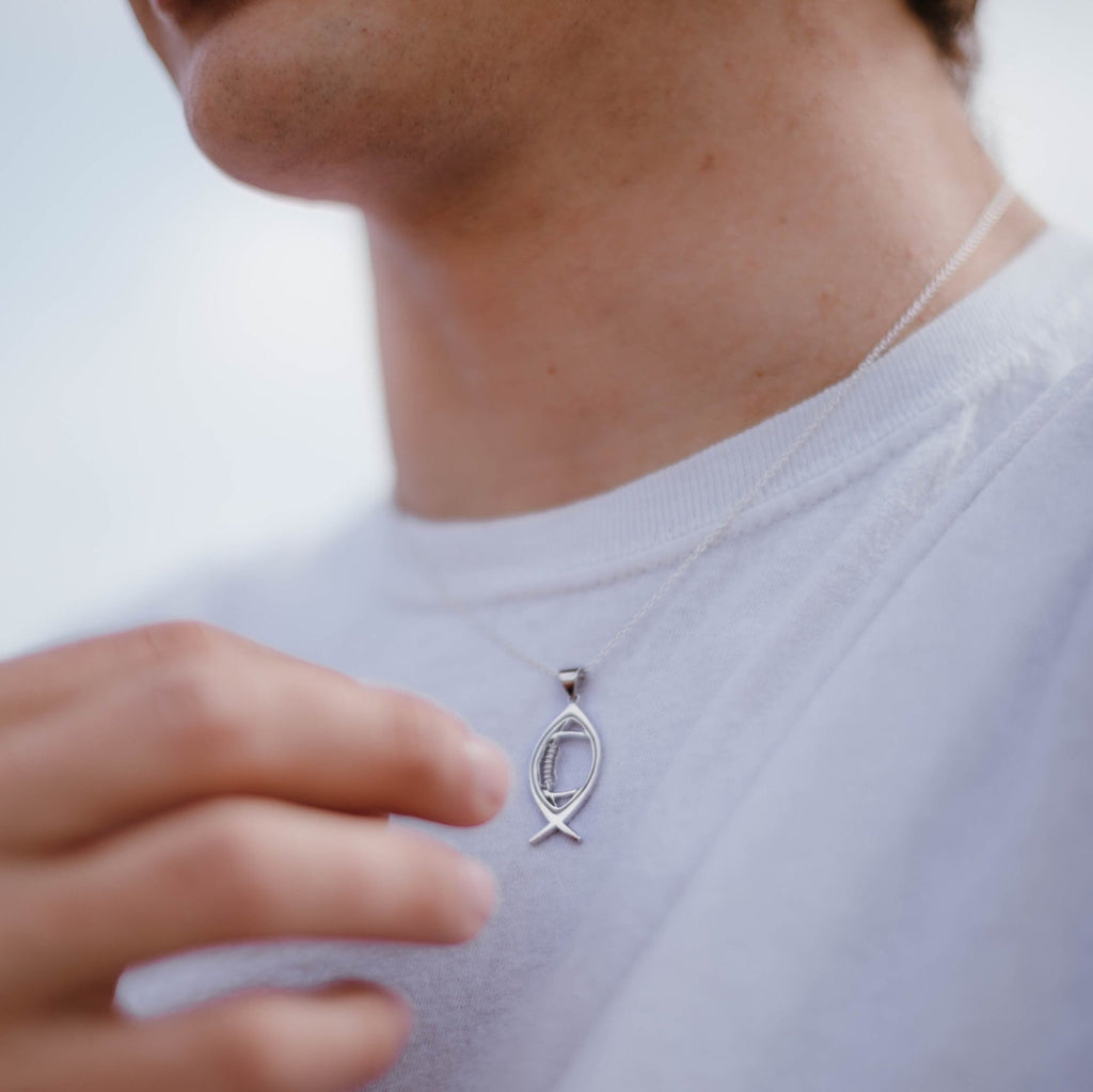 Christian Ichthys Football Necklace