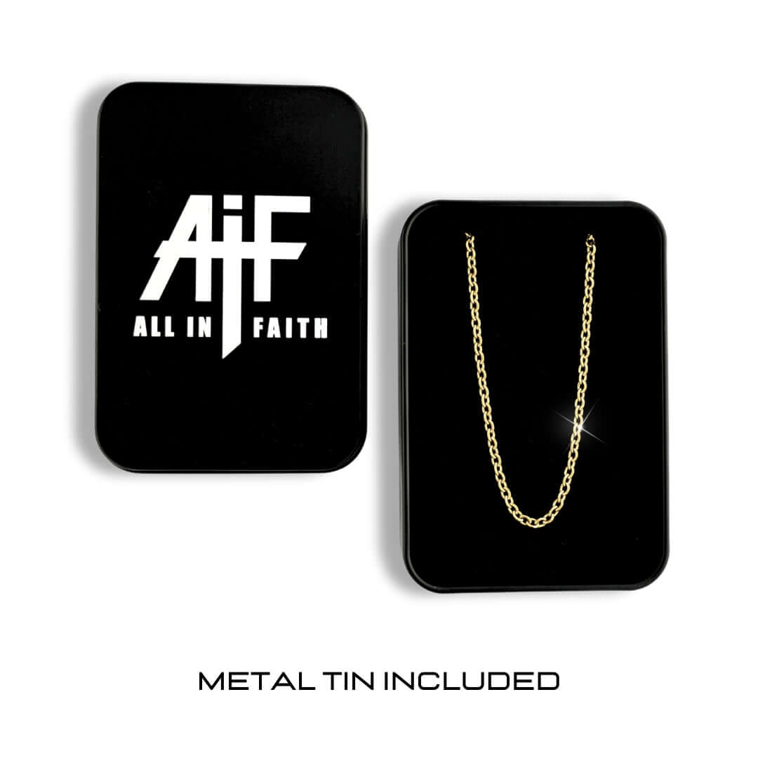 Classic Two Tone Crucifix w/ Chain