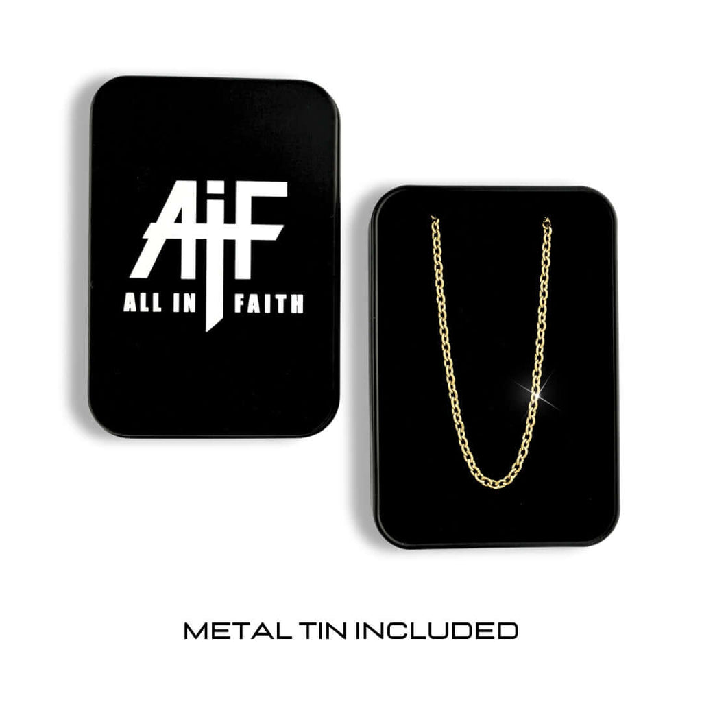 "Iced Out" Stainless Steel Cross Necklace With Chain