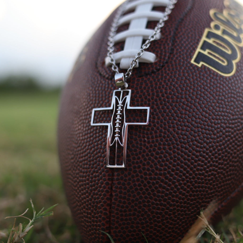 Gridiron Football Cross Necklace