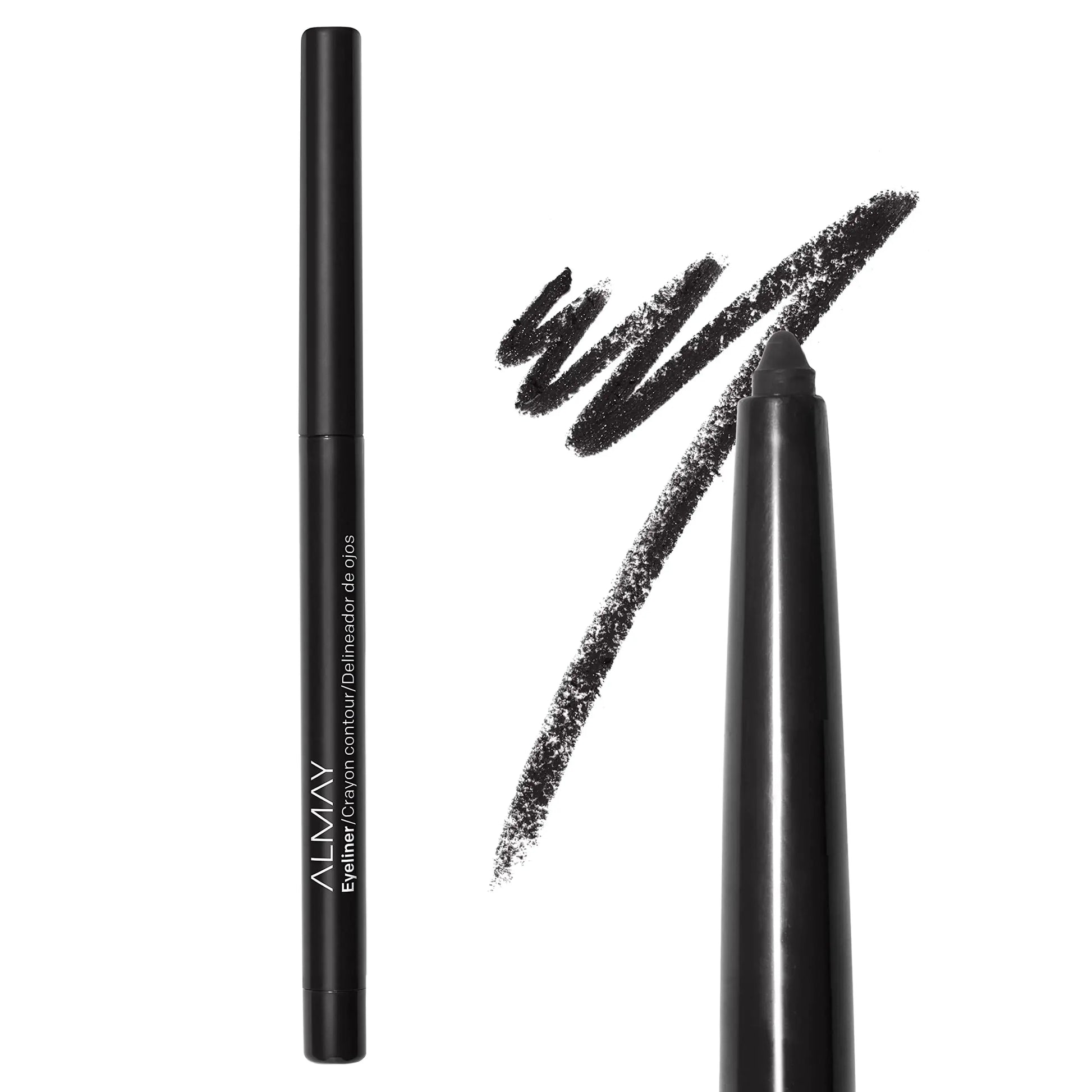 Almay Eyeliner Pencil – Hypoallergenic, Cruelty-Free, Water-Resistant, Built-In Sharpener, 205 Black, 0.01 oz