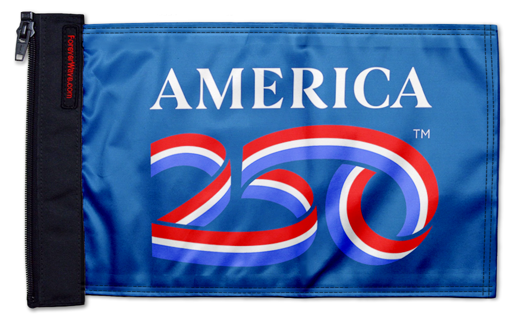 America 250 12"x18" Forever Wave Flag for Jeep Gladiator JT