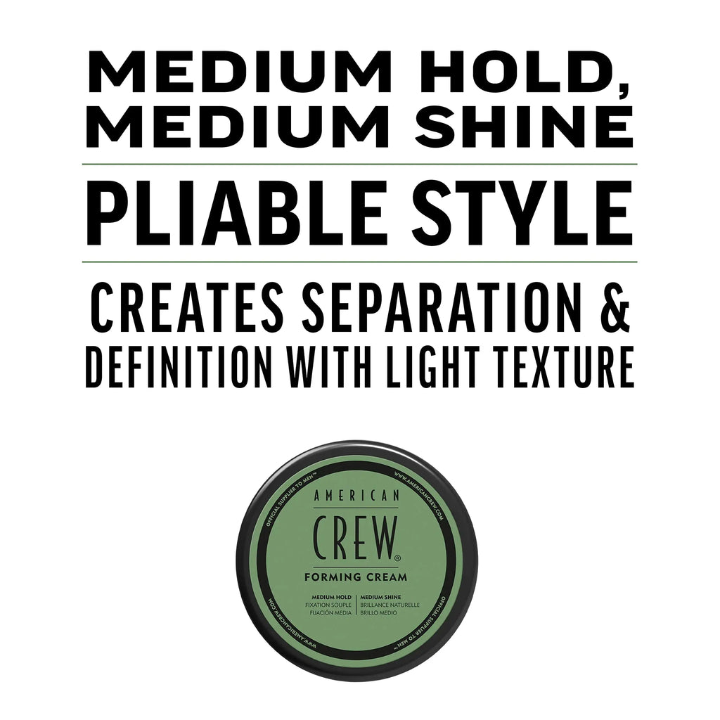 American Crew Men's Hair Forming Cream | Like Hair Gel with Medium Hold & Medium Shine