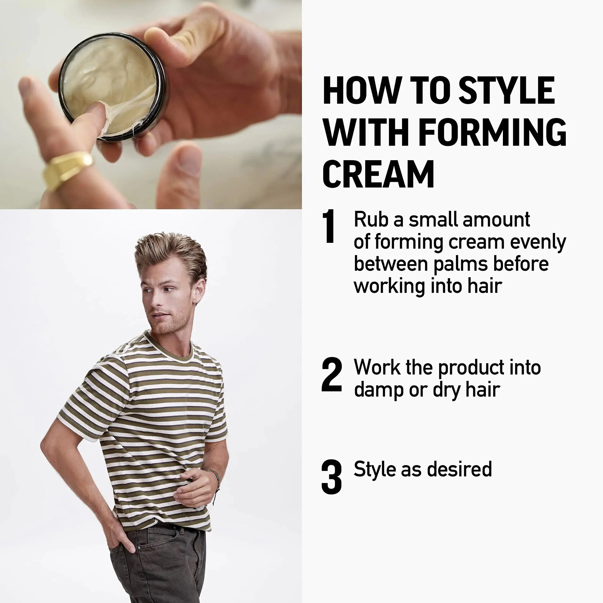 American Crew Men's Hair Forming Cream | Like Hair Gel with Medium Hold & Medium Shine