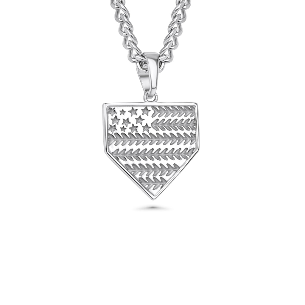American Flag Home Plate Necklace