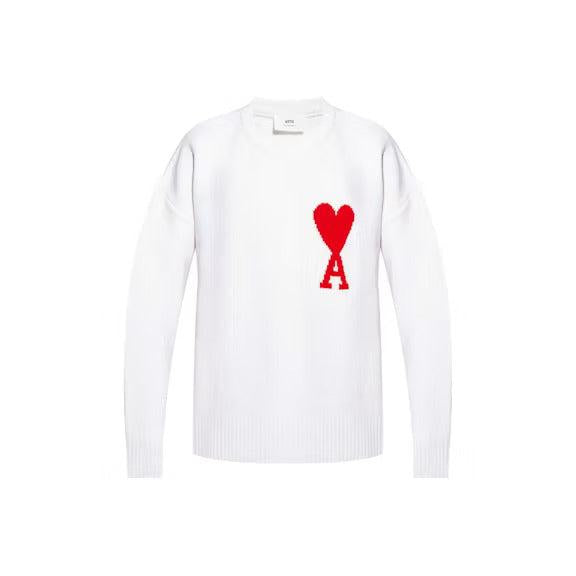 Ami Paris Ami De Coeur Merino Wool Oversized Crewneck Sweater