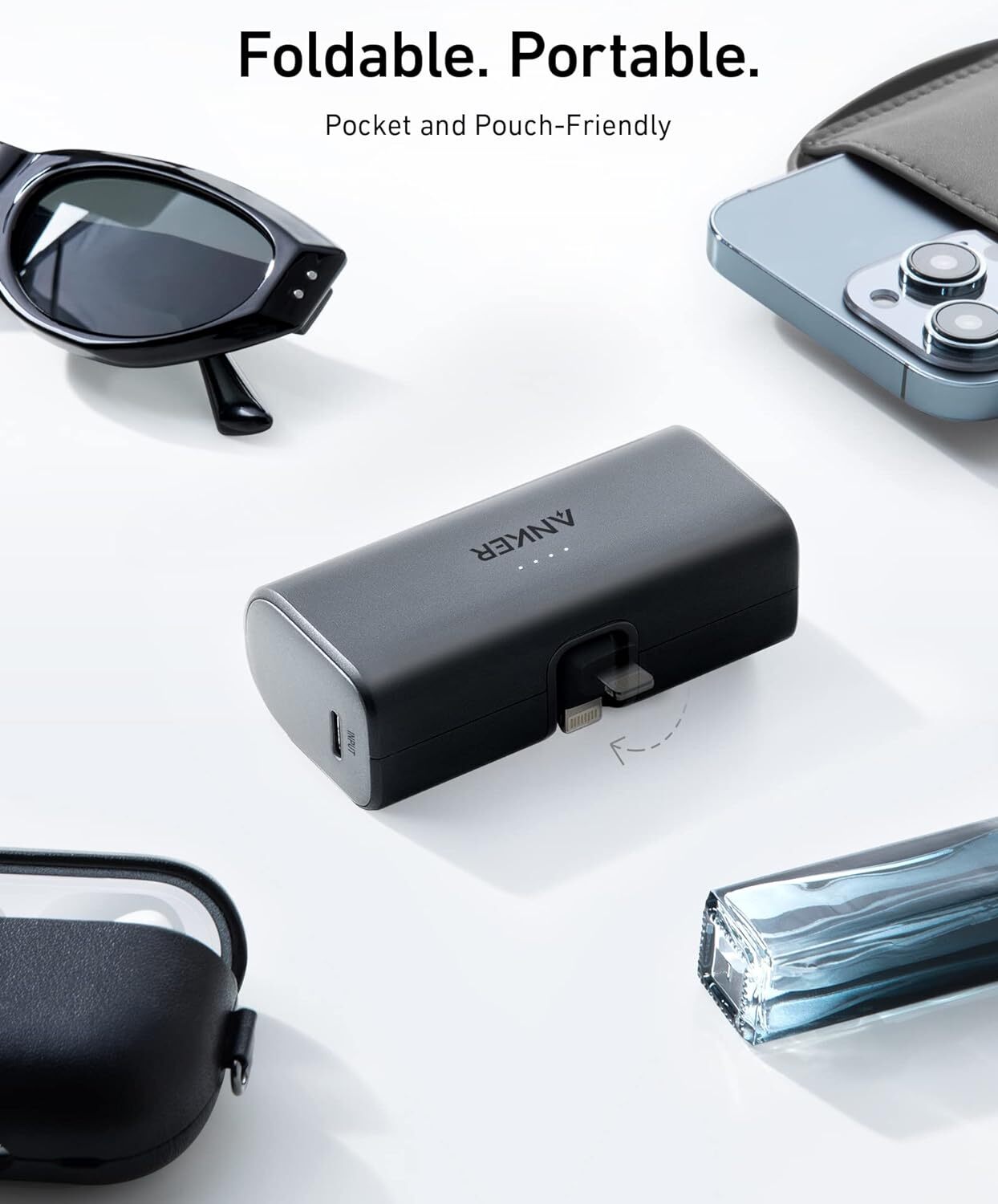 Anker 621 Power Bank Built‑In Lightning & USB‑C Connectors 5,000 mAh