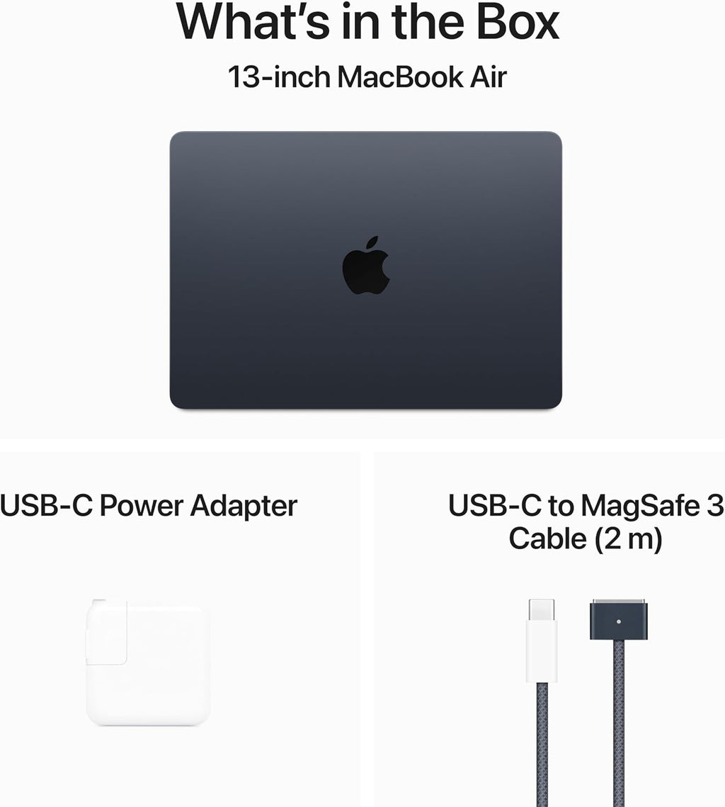 MacBook Air (2024) 13-inch – Apple M3 8-Core GPU – 8GB RAM 256GB SSD | Midnight