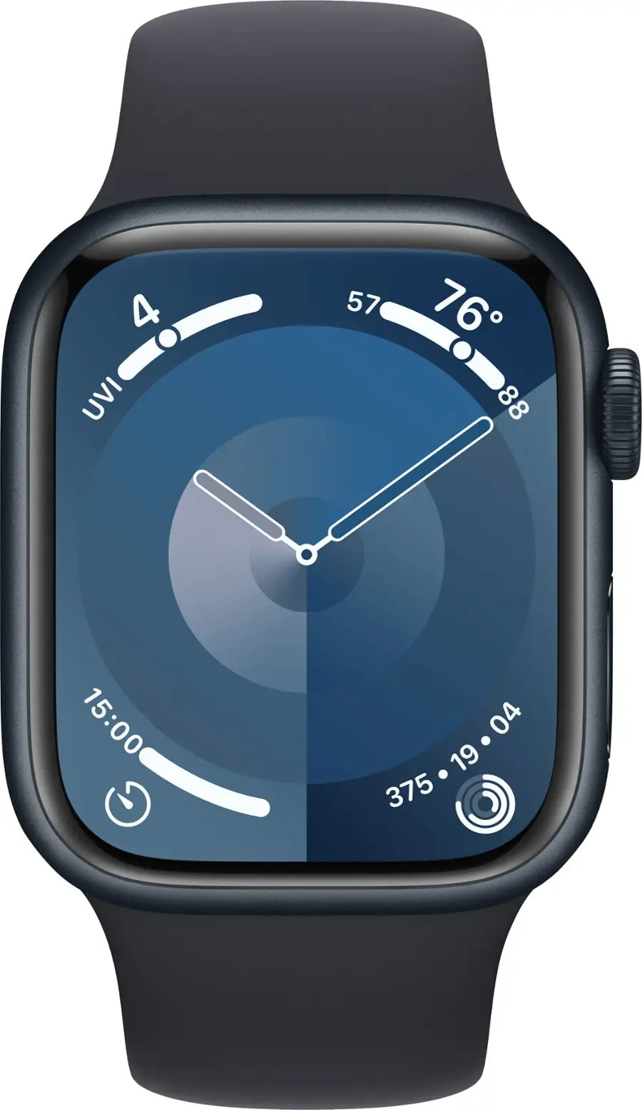 Apple Watch Series 9 (2023) – 45mm GPS Wi-Fi – Aluminum Case with Black Sport Band
