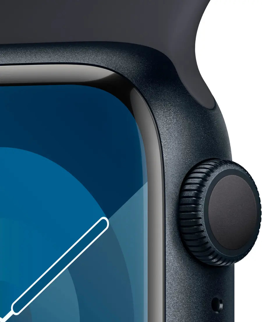 Apple Watch Series 9 (2023) – 45mm GPS Wi-Fi – Aluminum Case with Black Sport Band