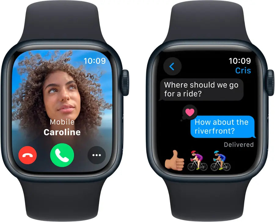 Apple Watch Series 9 (2023) – 41mm GPS Wi-Fi – Aluminum Case with Black Sport Band