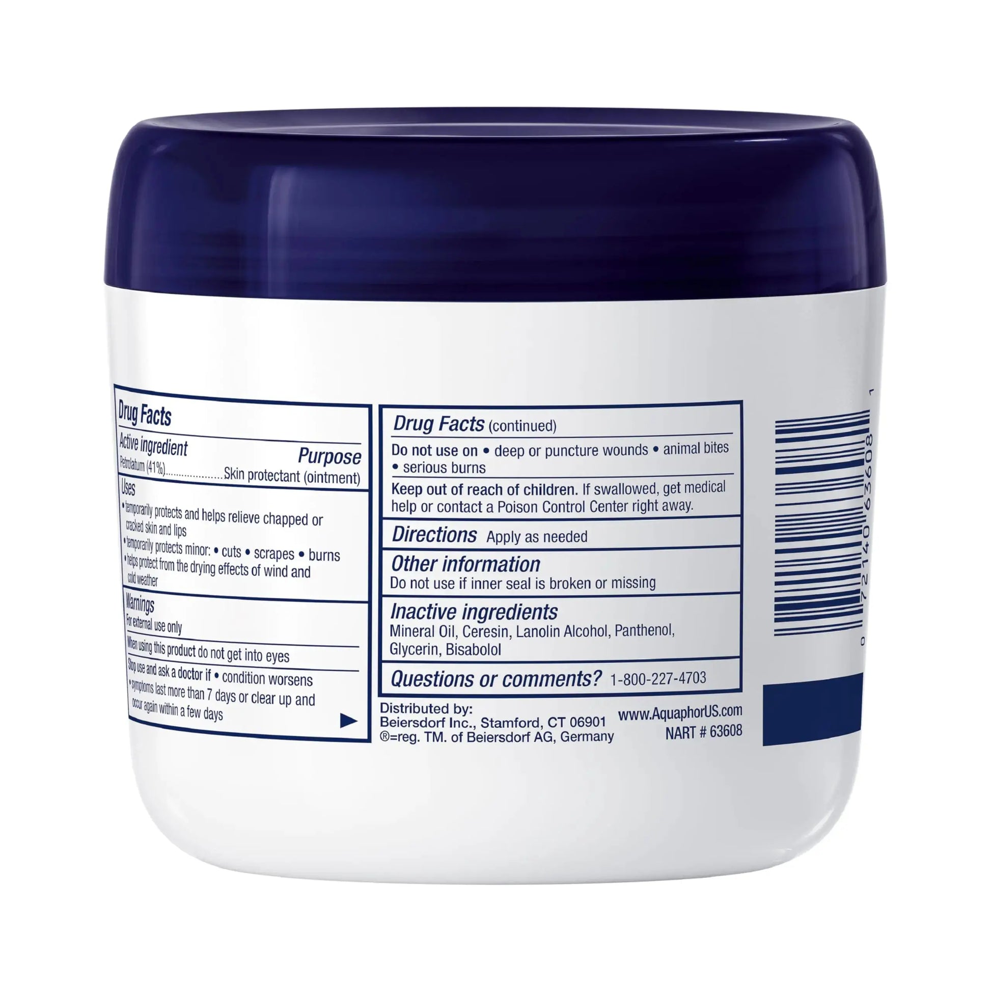 Aquaphor Healing Ointment – Advanced Therapy for Dry Skin, Cracks, & Minor Wounds (14 Oz Jar)