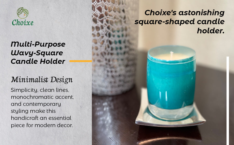 Wavy Square Candle Holder Multi-Purpose Minimalist Ceramic Tray Jewelry Dish