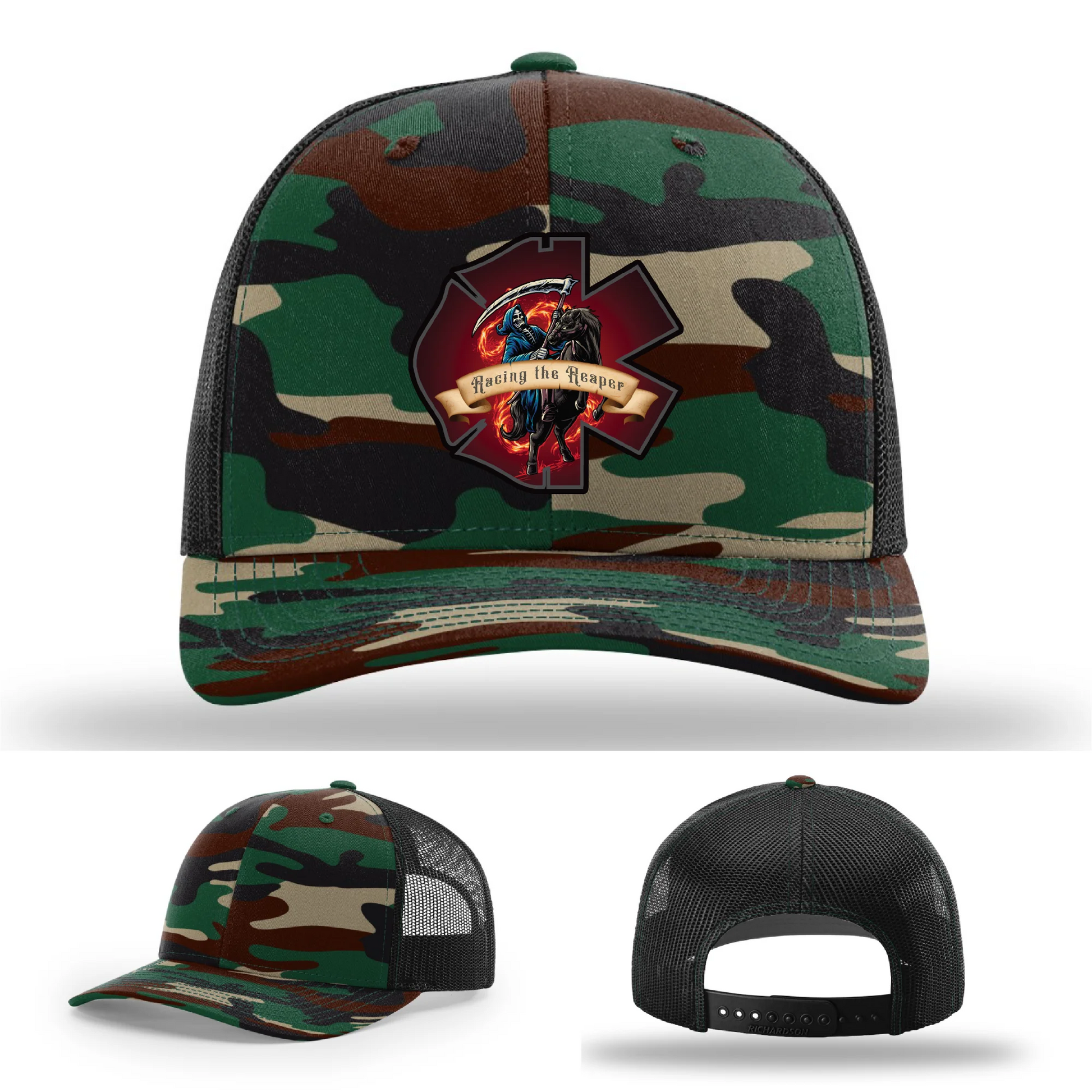 Fire and EMS Reaper Leather Patch Hat
