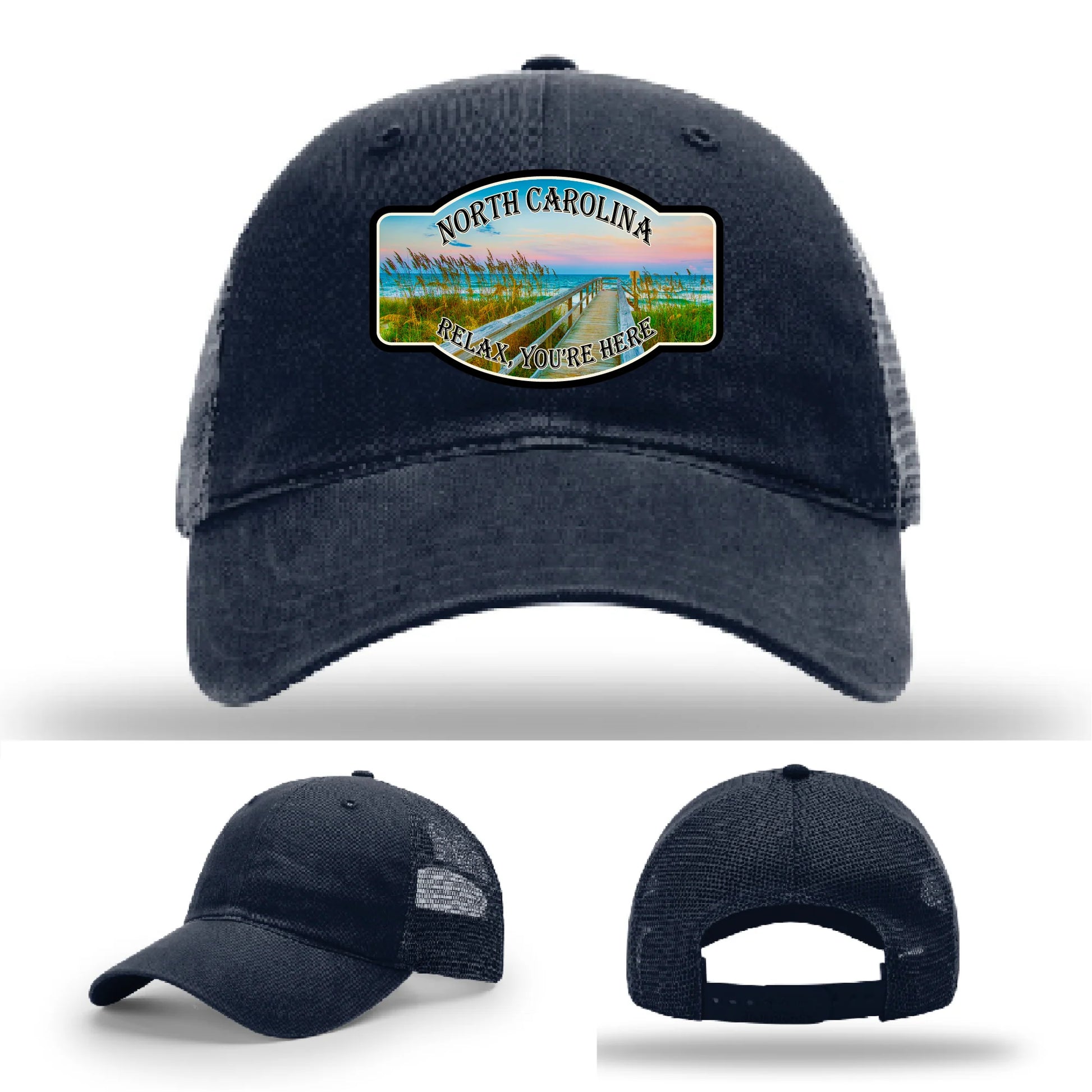 Relax You’re Here Leather Patch Hat