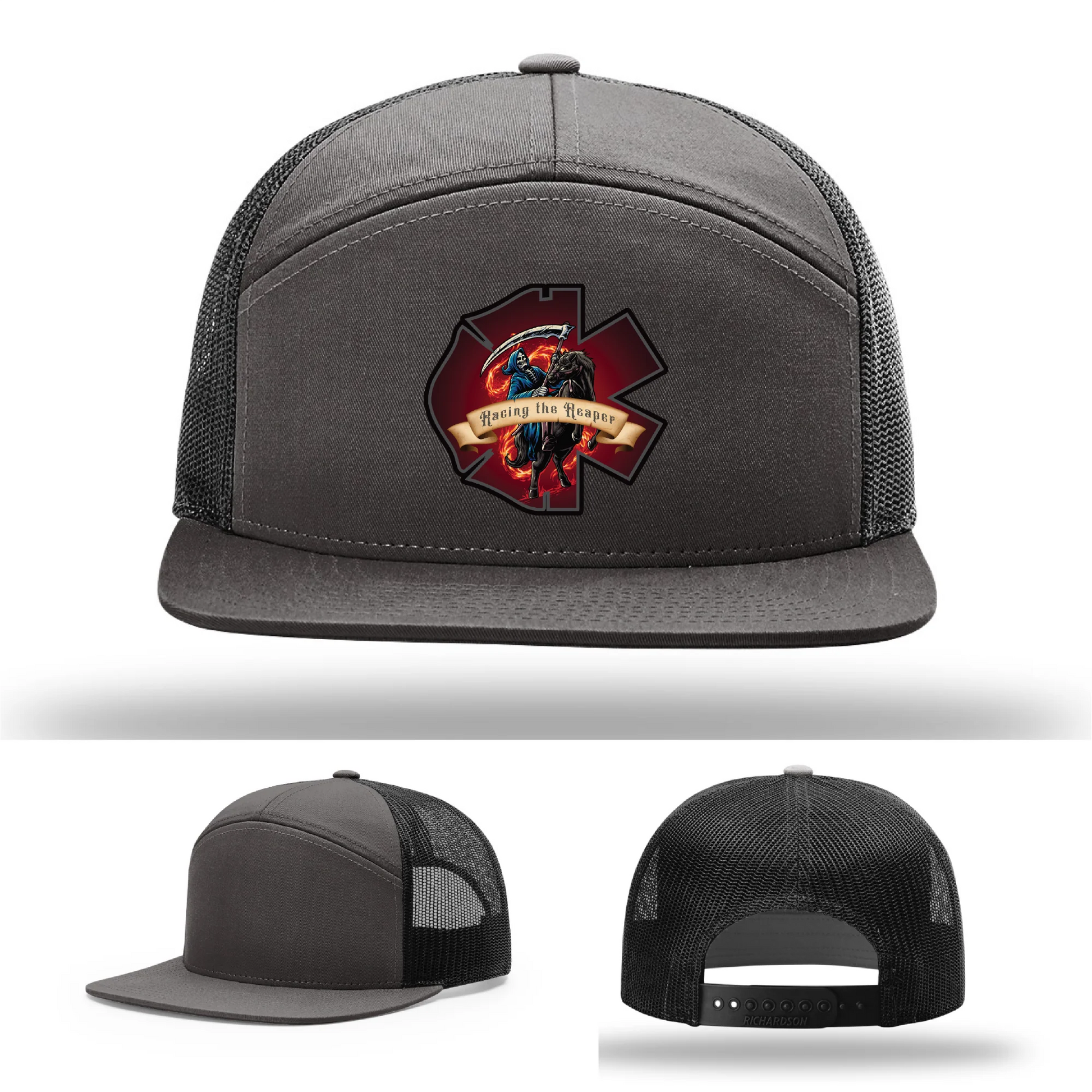 Fire and EMS Reaper Leather Patch Hat