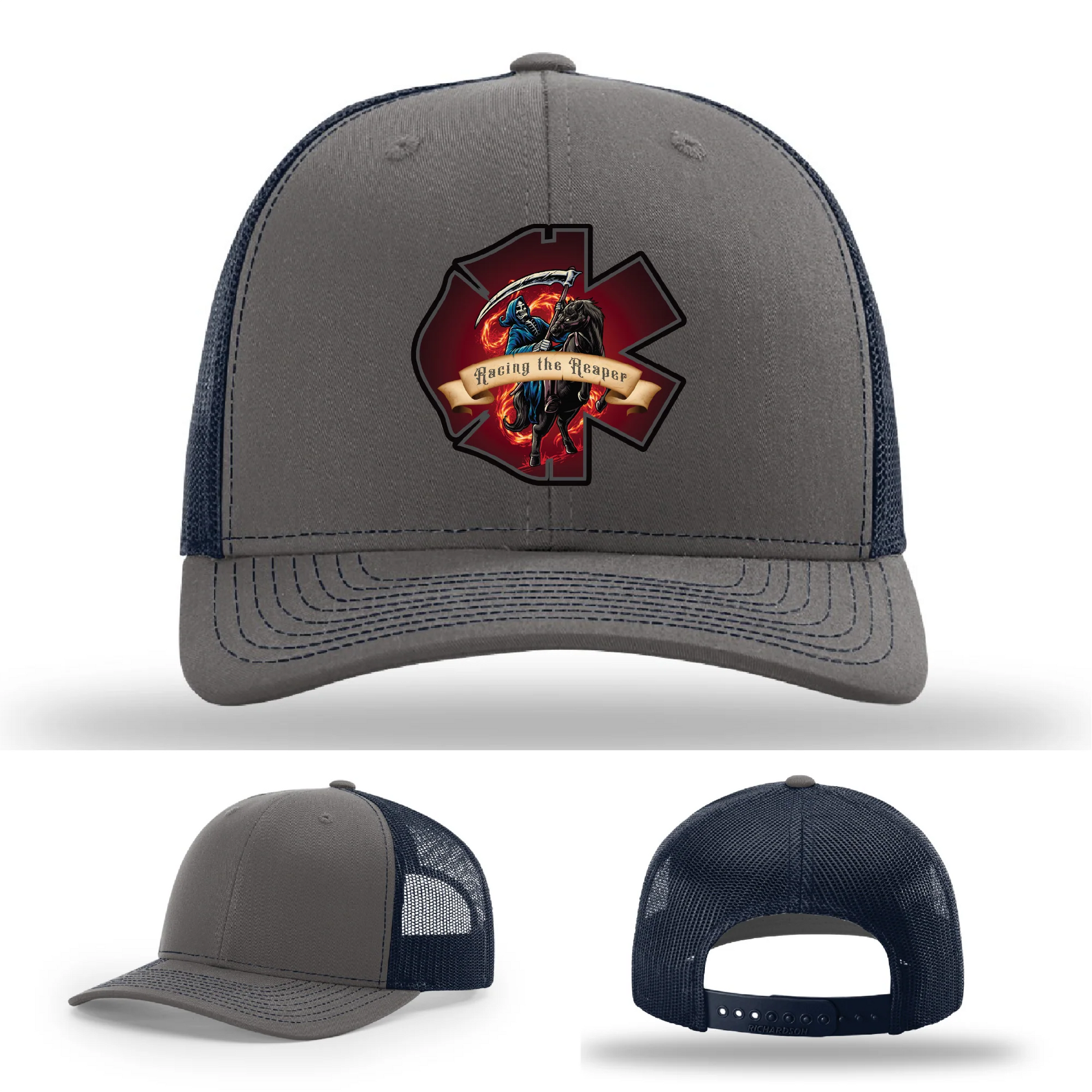 Fire and EMS Reaper Leather Patch Hat