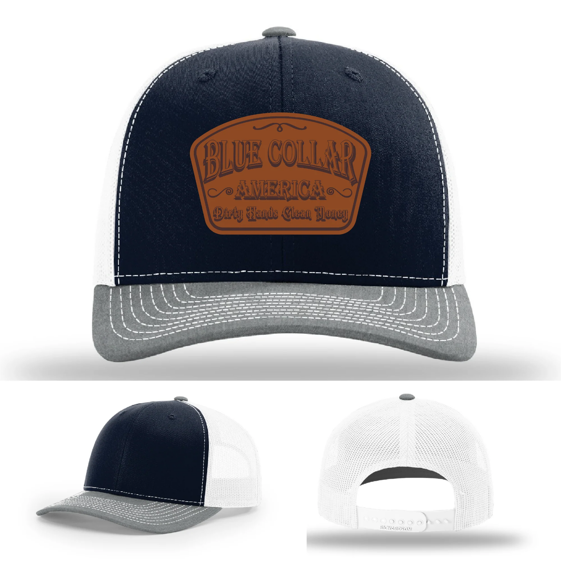 Dirty Hands Clean Money Leather Patch Hat