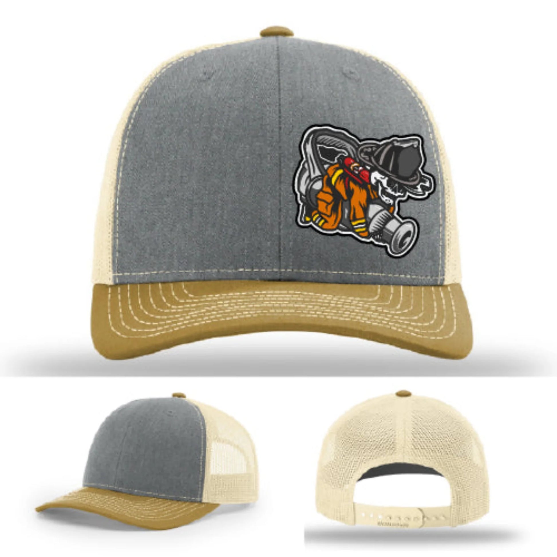 Straight Stream Psycho Firefighter Leather Patch Hat