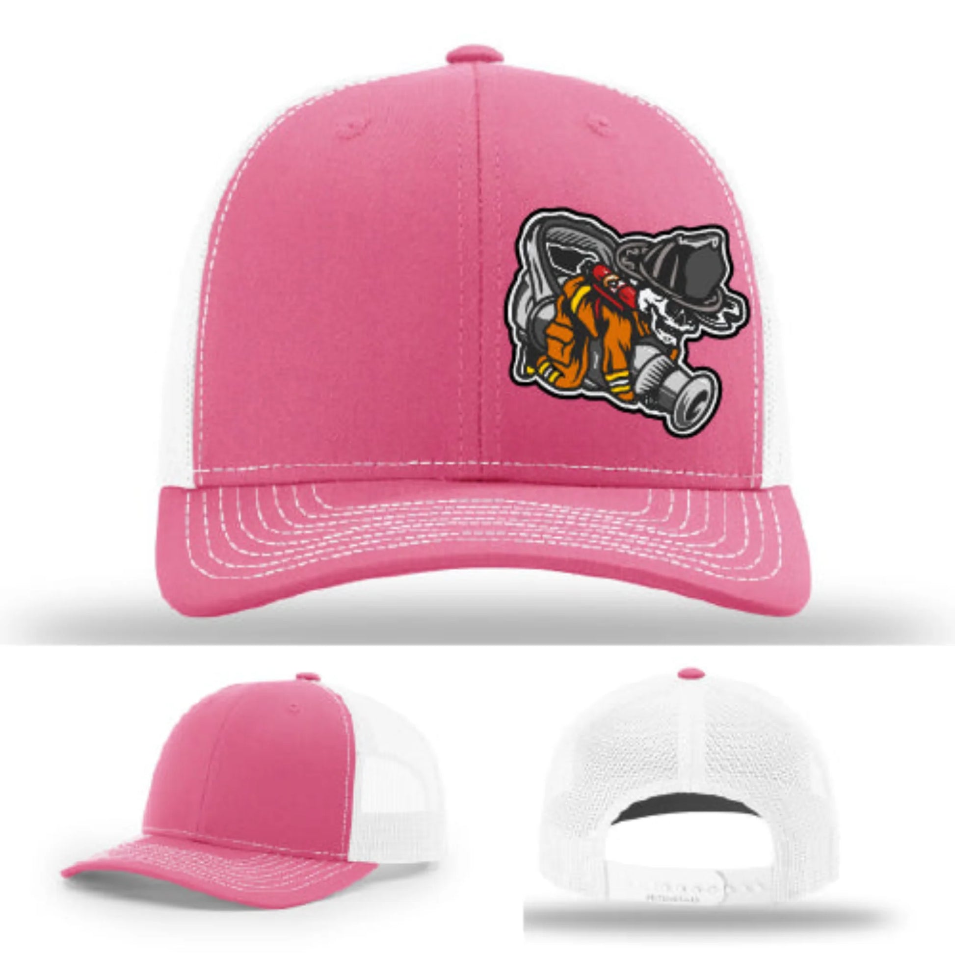 Straight Stream Psycho Firefighter Leather Patch Hat
