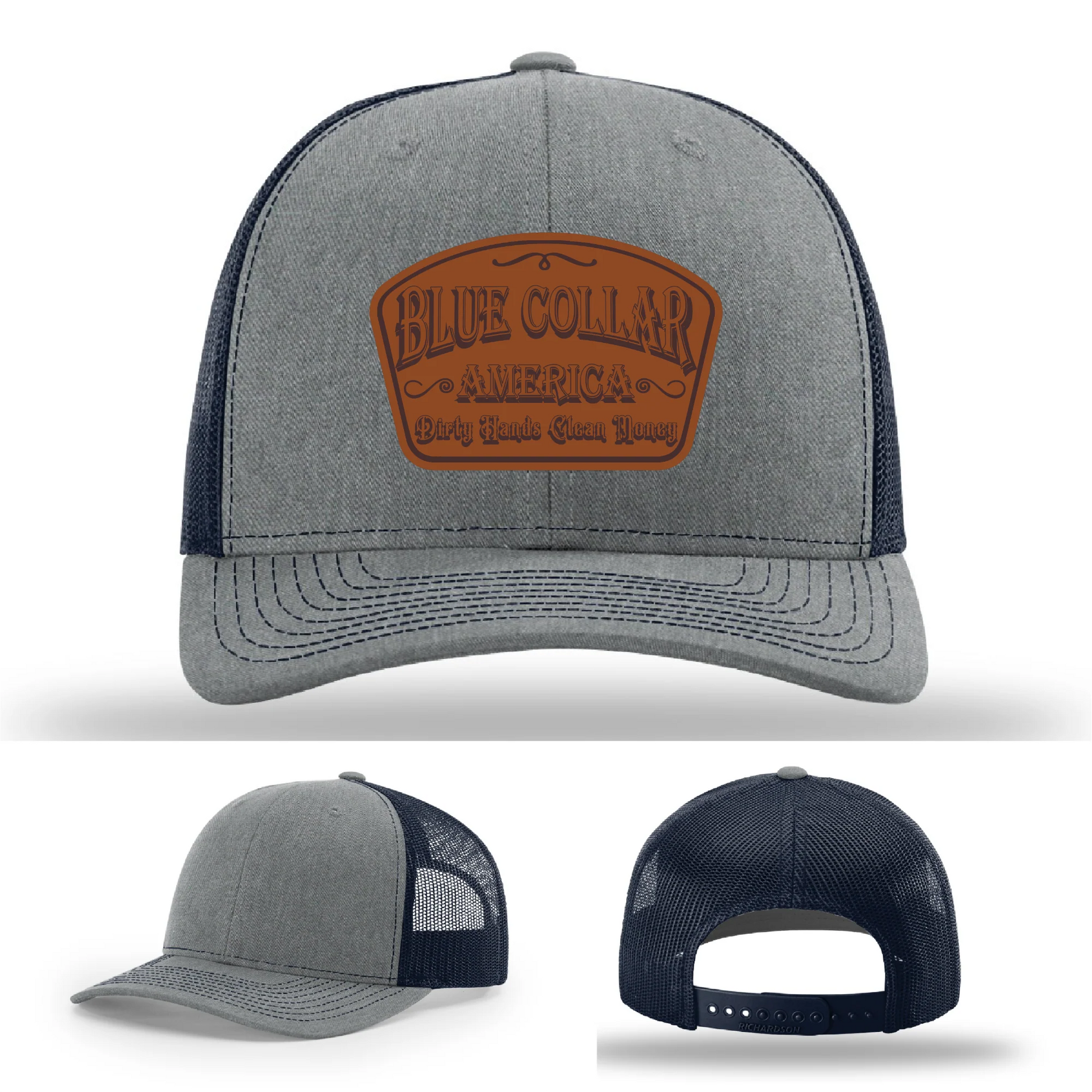 Dirty Hands Clean Money Leather Patch Hat