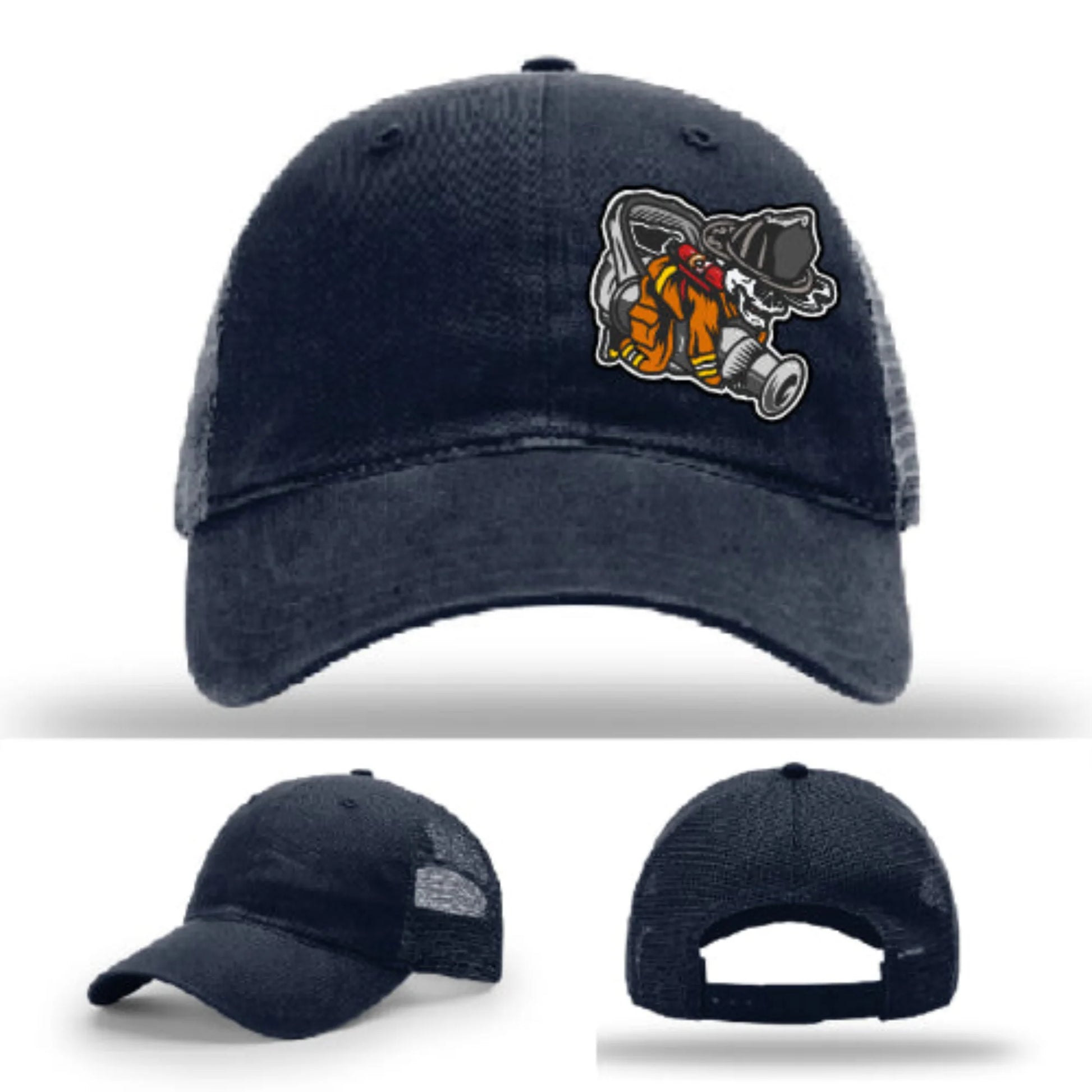 Straight Stream Psycho Firefighter Leather Patch Hat