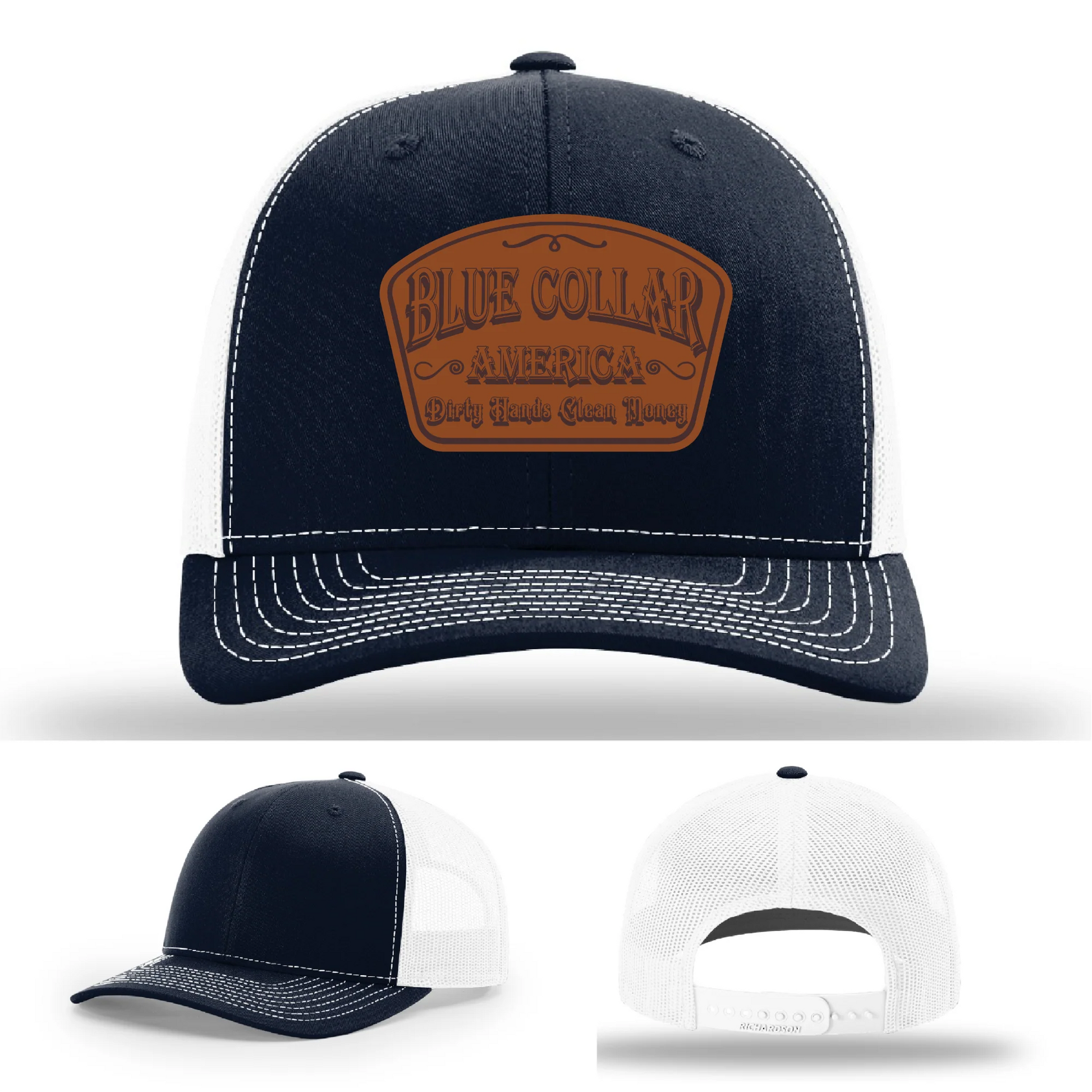 Dirty Hands Clean Money Leather Patch Hat