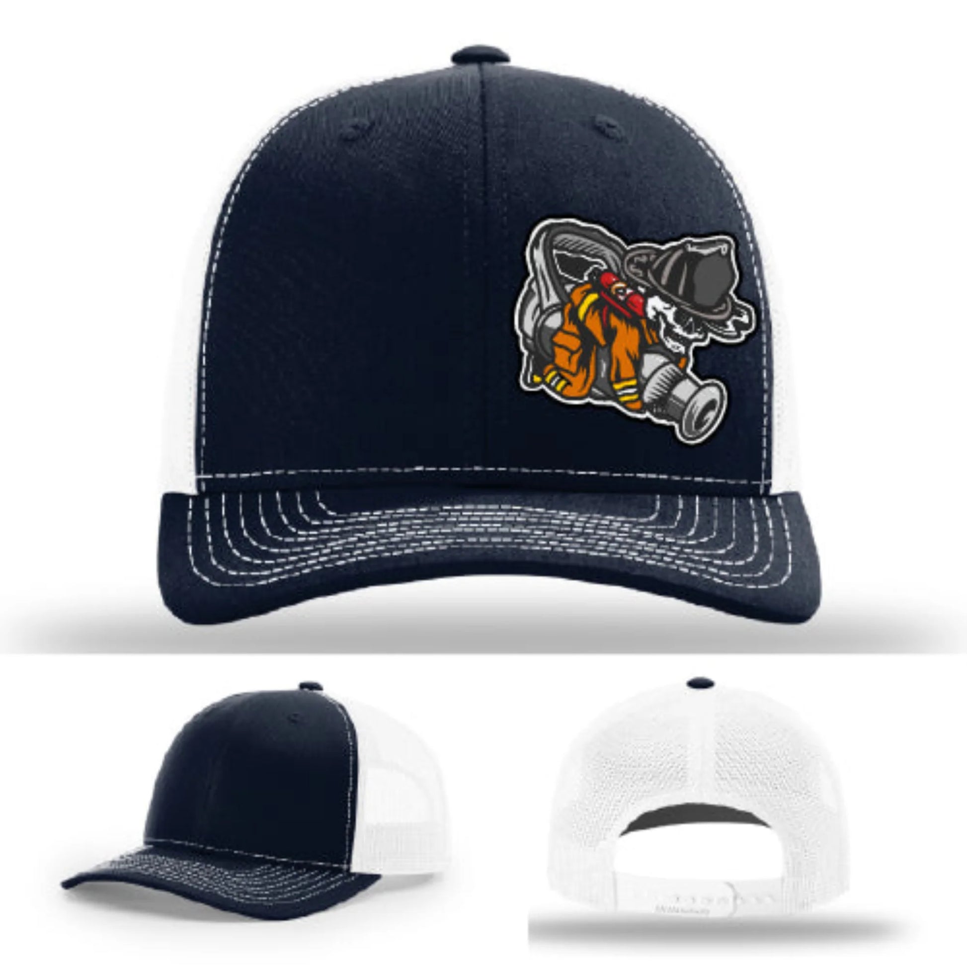 Straight Stream Psycho Firefighter Leather Patch Hat