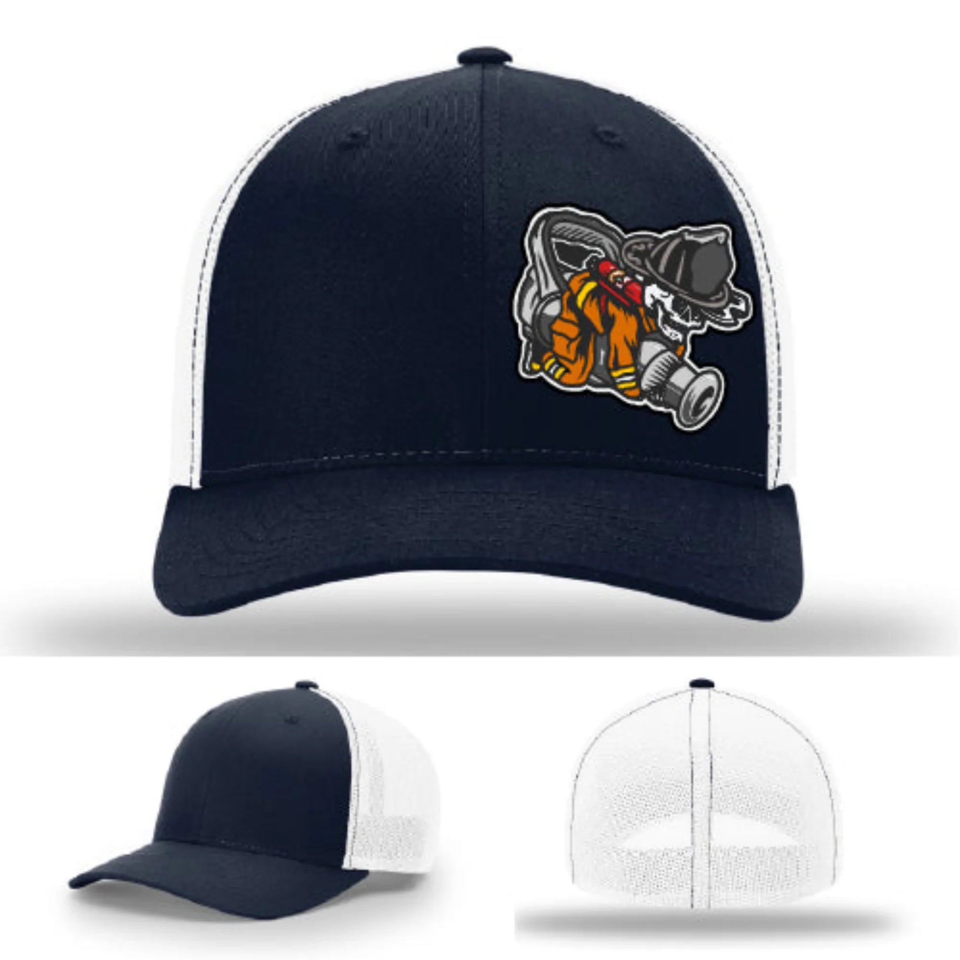 Straight Stream Psycho Firefighter Leather Patch Hat