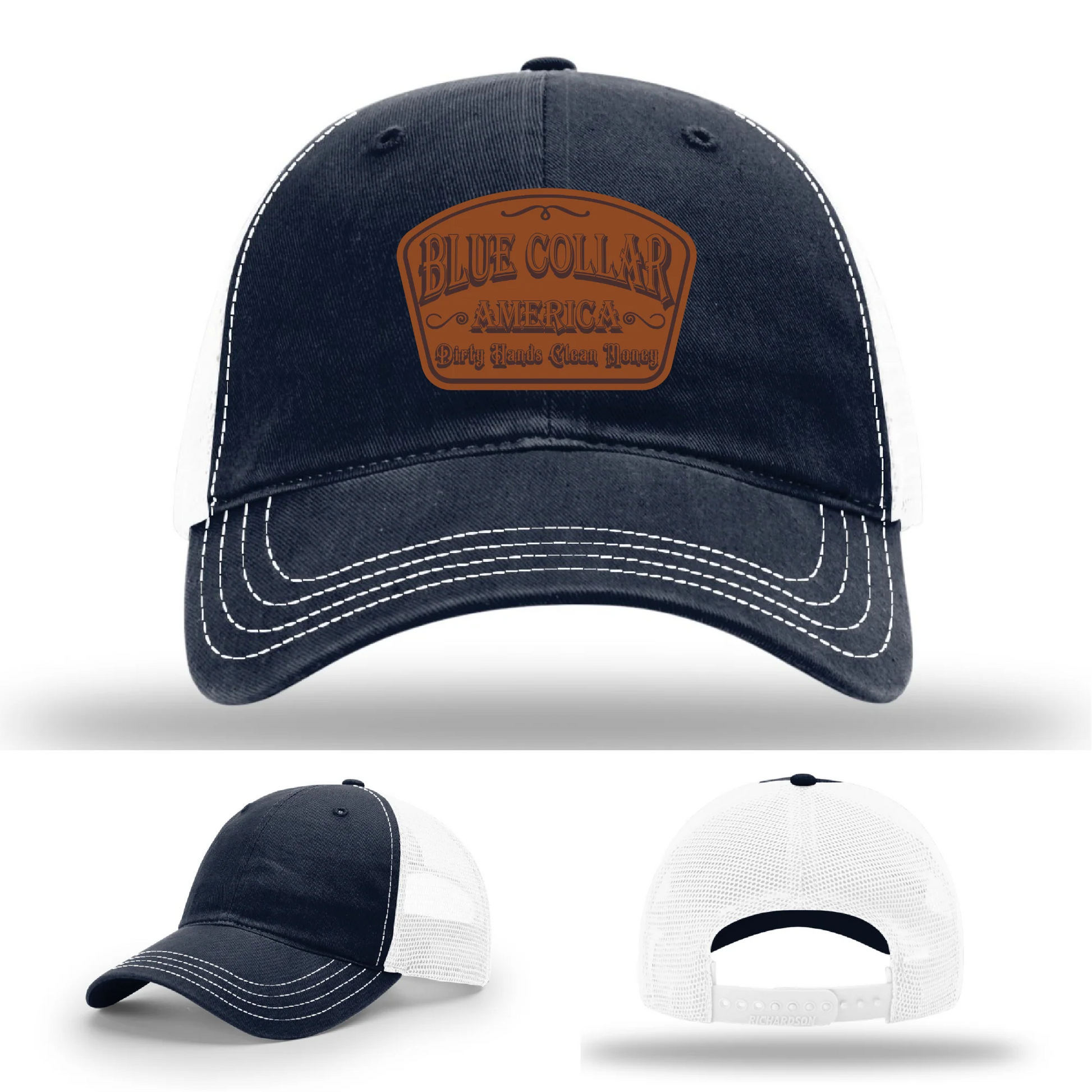 Dirty Hands Clean Money Leather Patch Hat