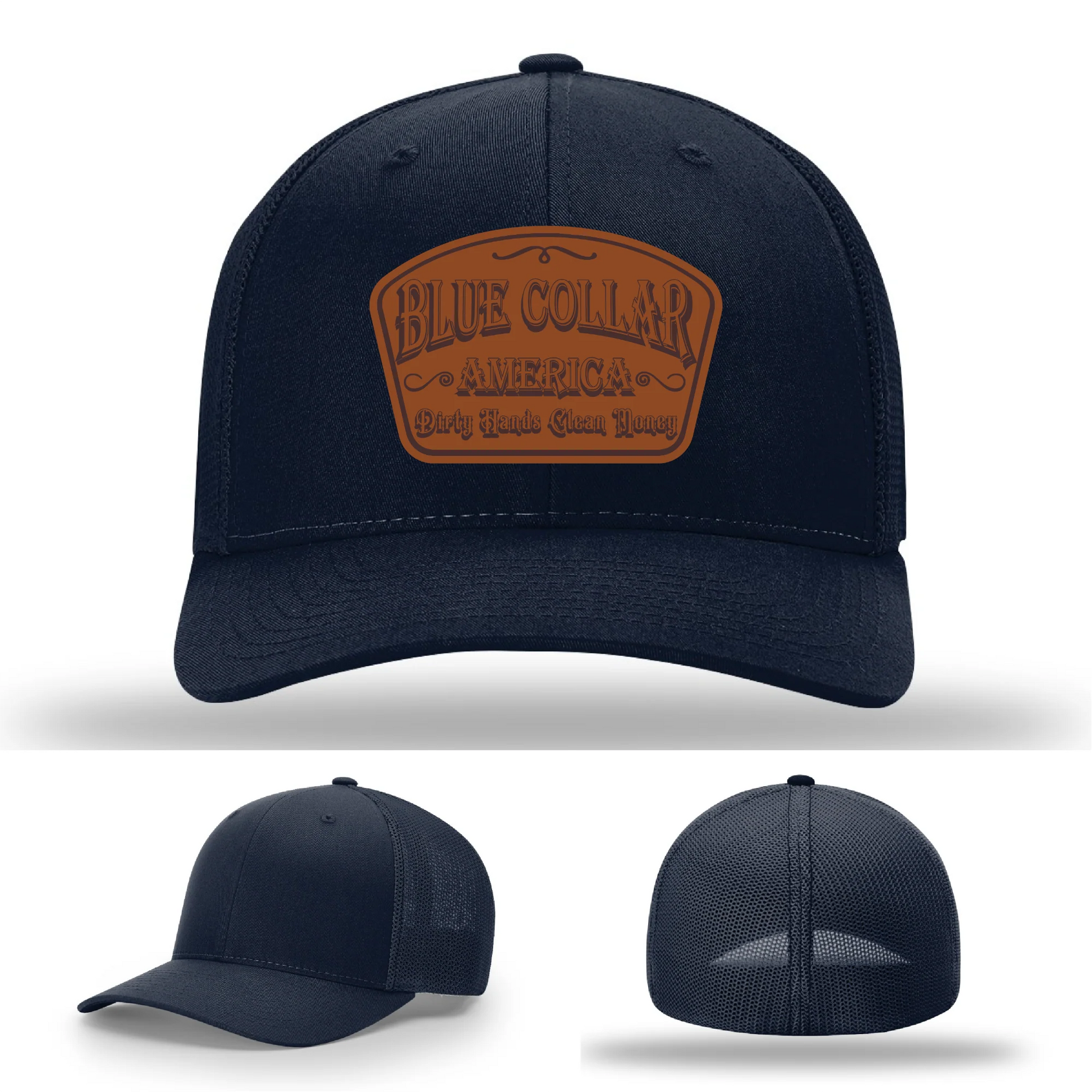 Dirty Hands Clean Money Leather Patch Hat