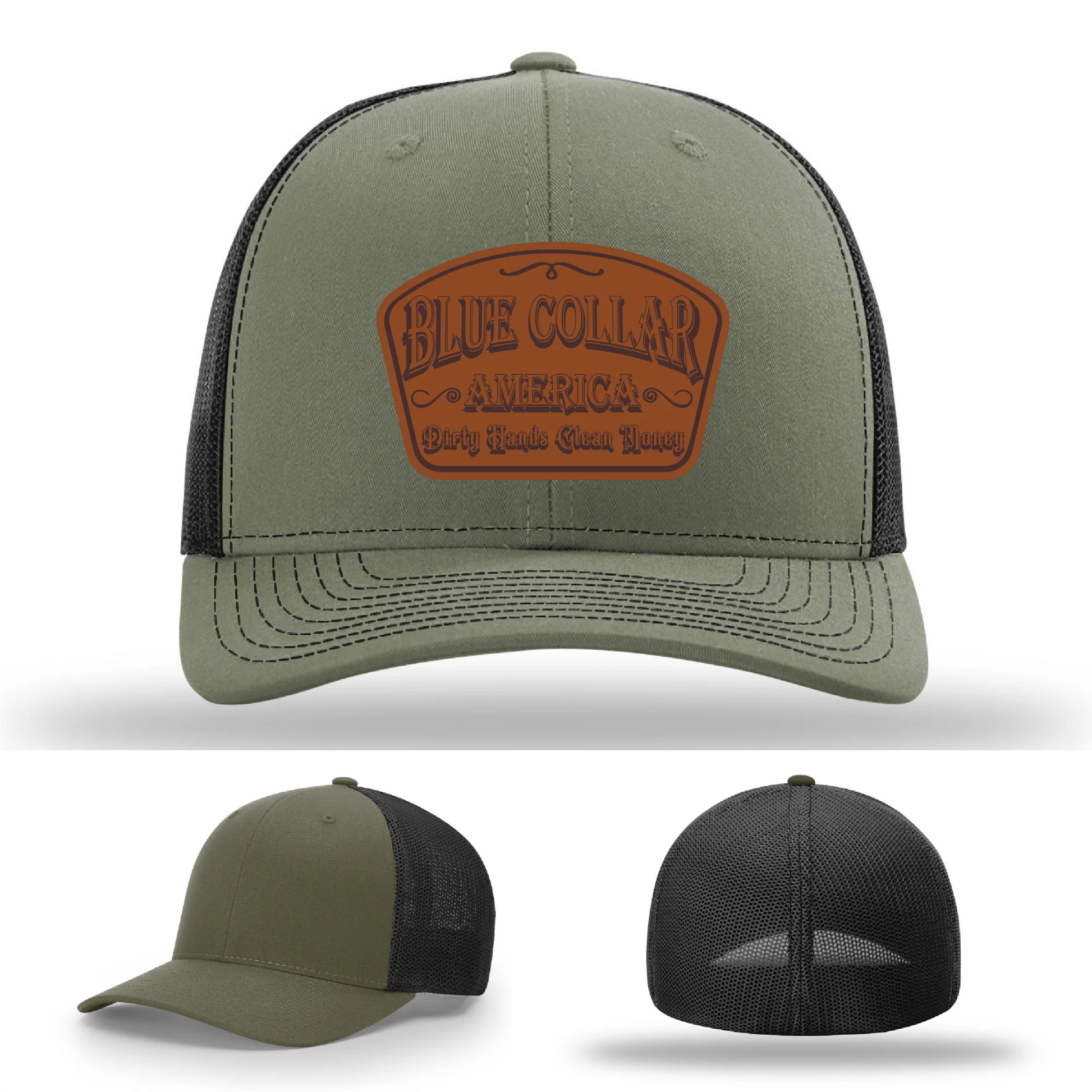 Dirty Hands Clean Money Leather Patch Hat