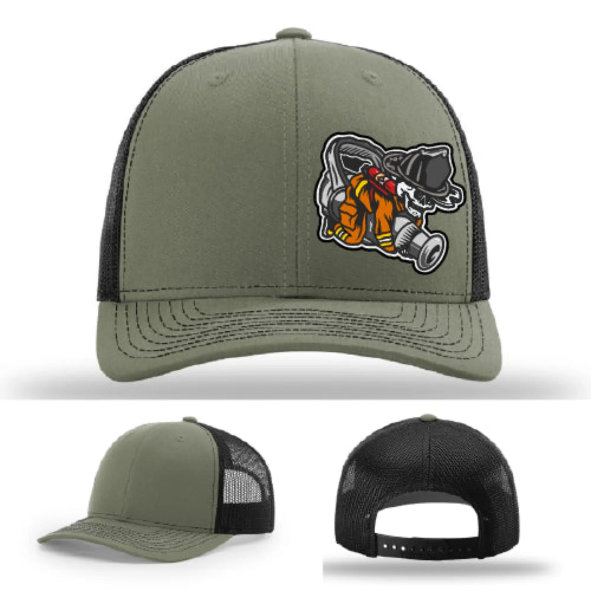 Straight Stream Psycho Firefighter Leather Patch Hat