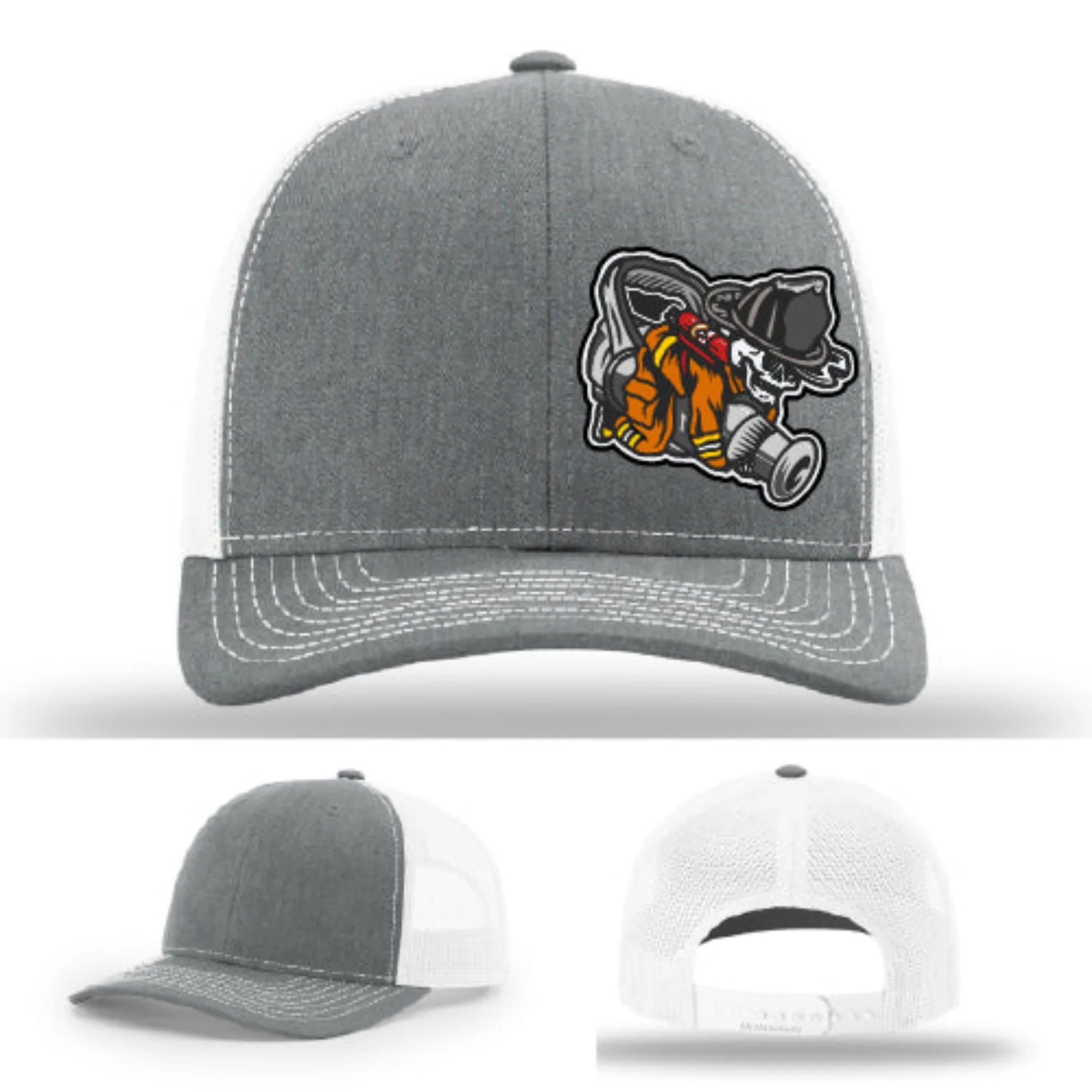Straight Stream Psycho Firefighter Leather Patch Hat