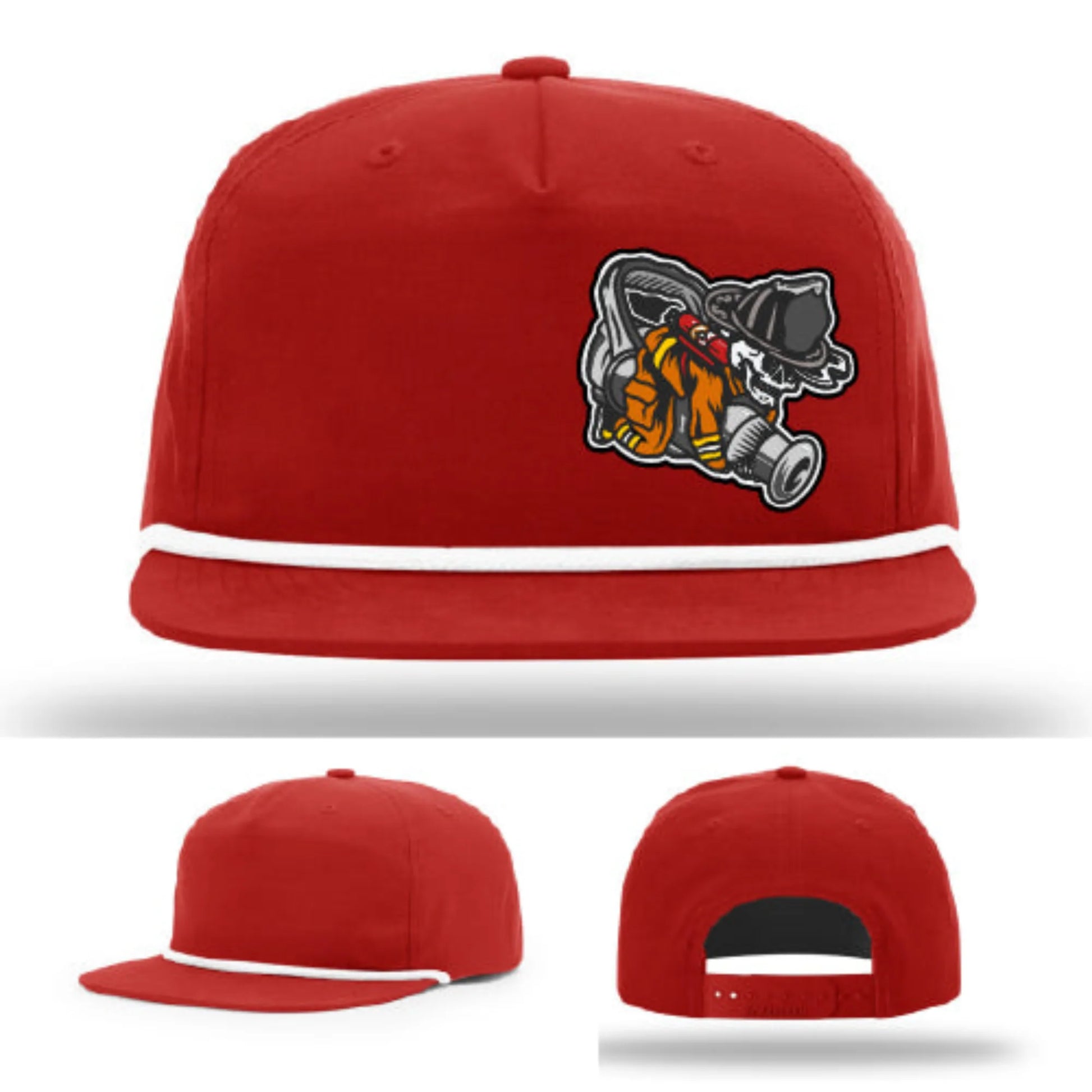 Straight Stream Psycho Firefighter Leather Patch Hat