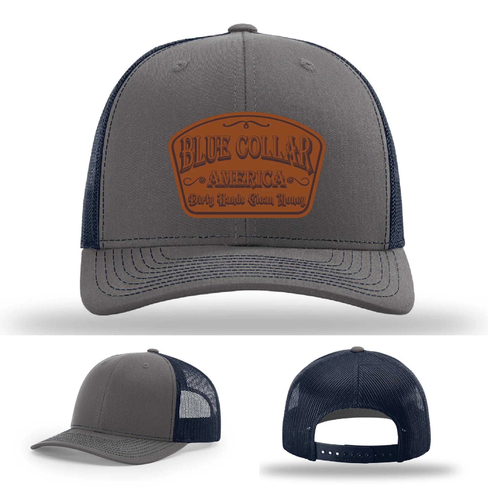 Dirty Hands Clean Money Leather Patch Hat