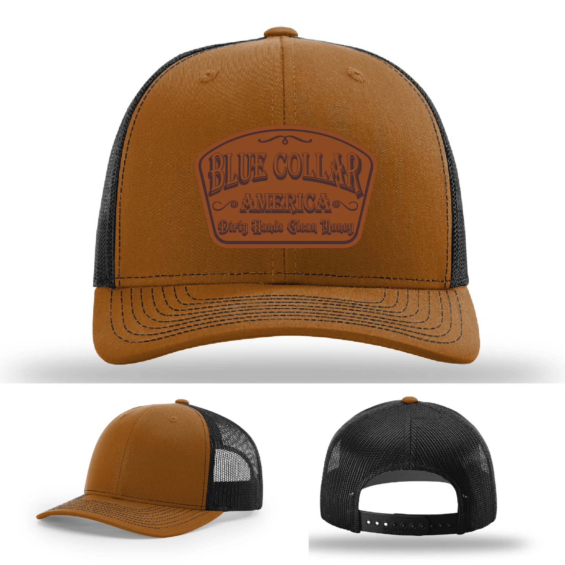 Dirty Hands Clean Money Leather Patch Hat