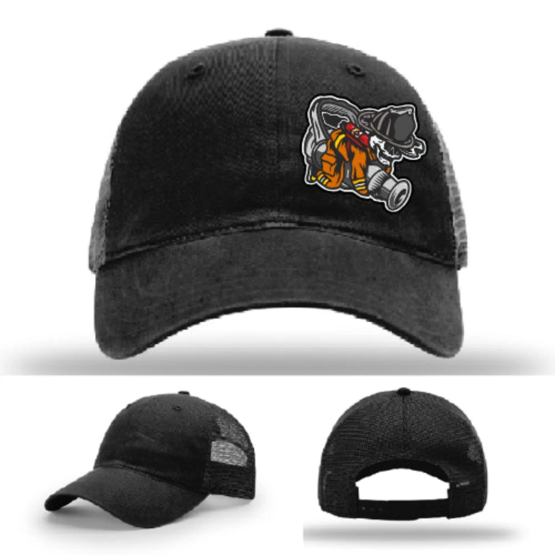 Straight Stream Psycho Firefighter Leather Patch Hat