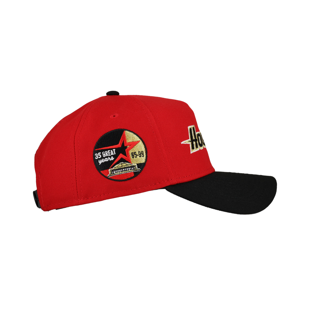 Houston Astros 9Forty A Frame Snapback Hat (Black/Red/Gold)