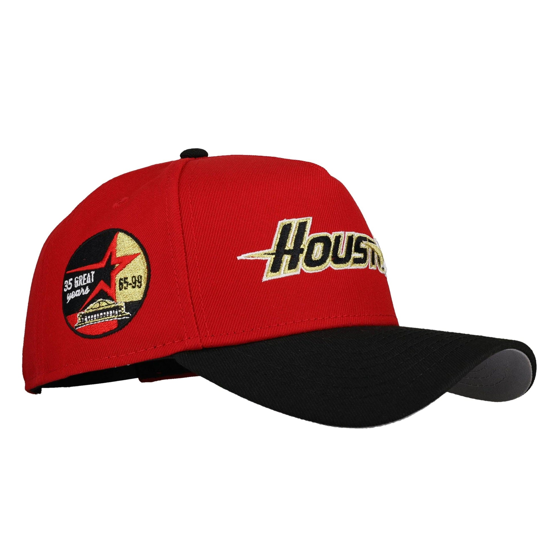 Houston Astros 9Forty A Frame Snapback Hat (Black/Red/Gold)