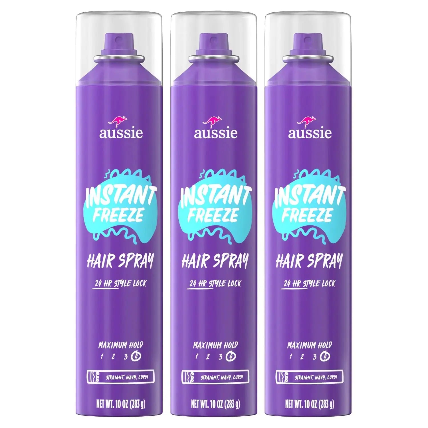 Aussie Instant Freeze Hair Spray - Infused with Jojoba Oil & Sea Kelp