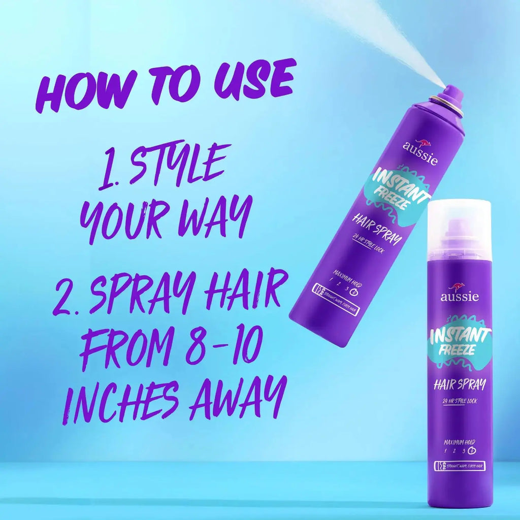 Aussie Instant Freeze Hair Spray - Infused with Jojoba Oil & Sea Kelp
