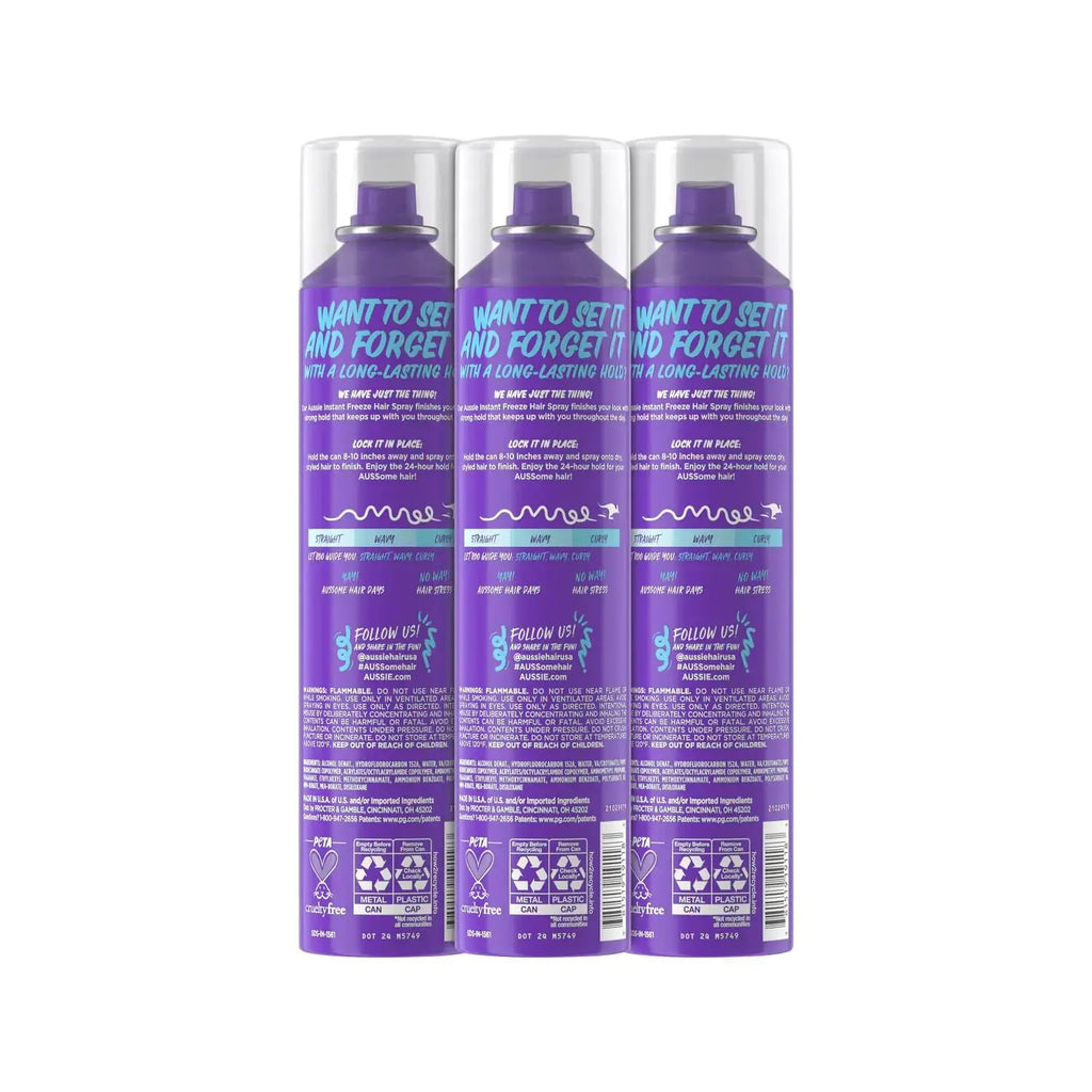 Aussie Instant Freeze Hair Spray - Infused with Jojoba Oil & Sea Kelp