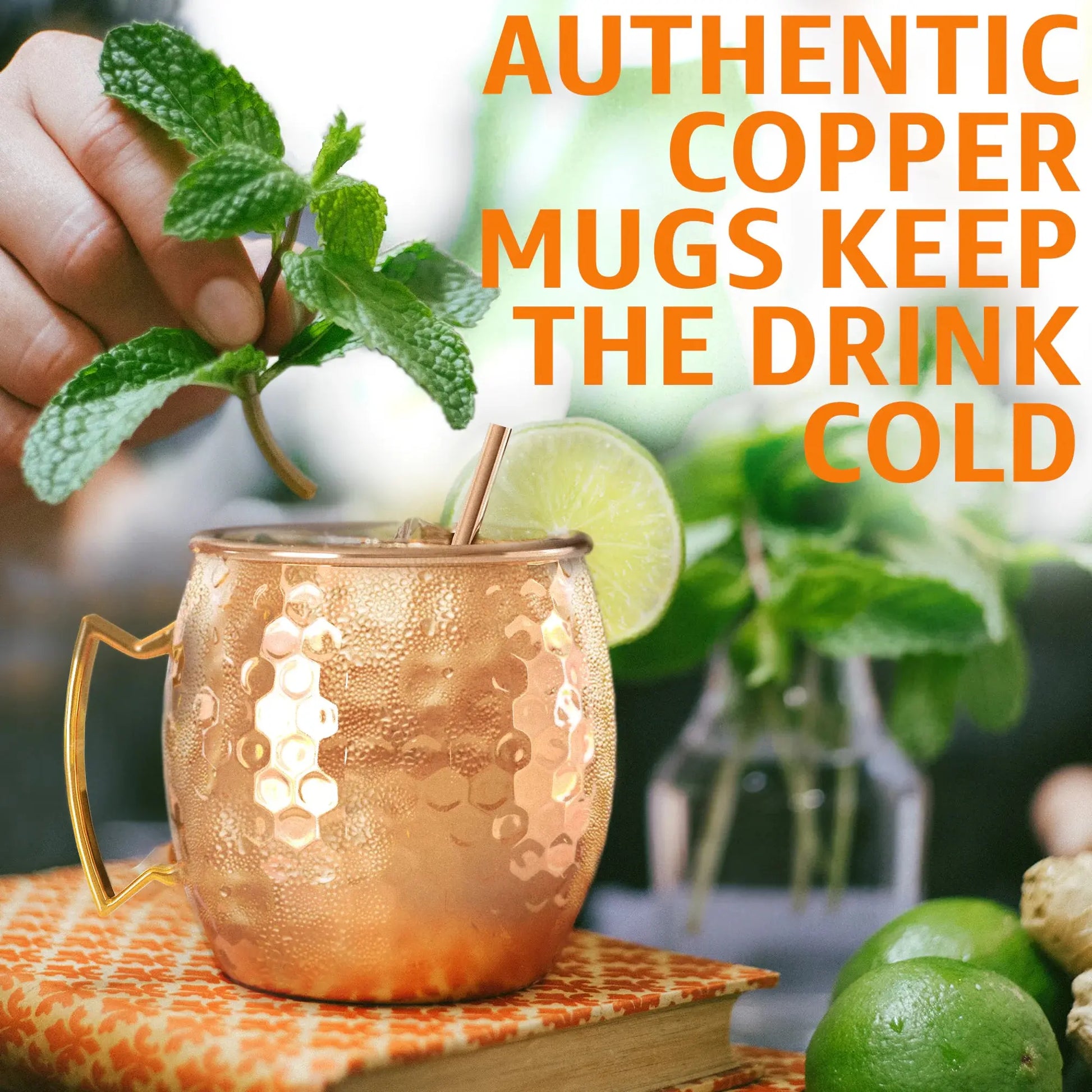 Authentic Copper Moscow Mule Mugs - Twin Set with Extras