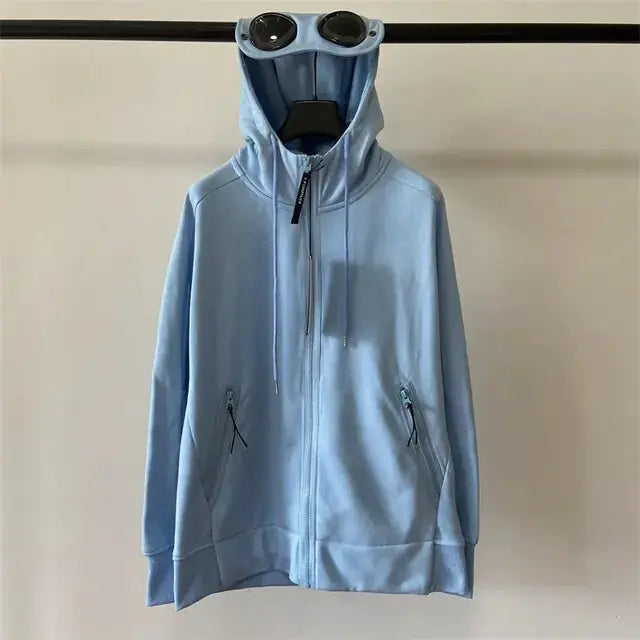 Autumn and Winter Lens Decoration Goggles Hoodie Zip for Men