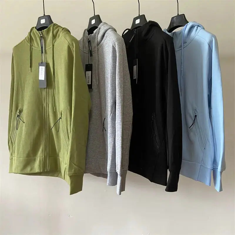 Autumn and Winter Lens Decoration Goggles Hoodie Zip for Men